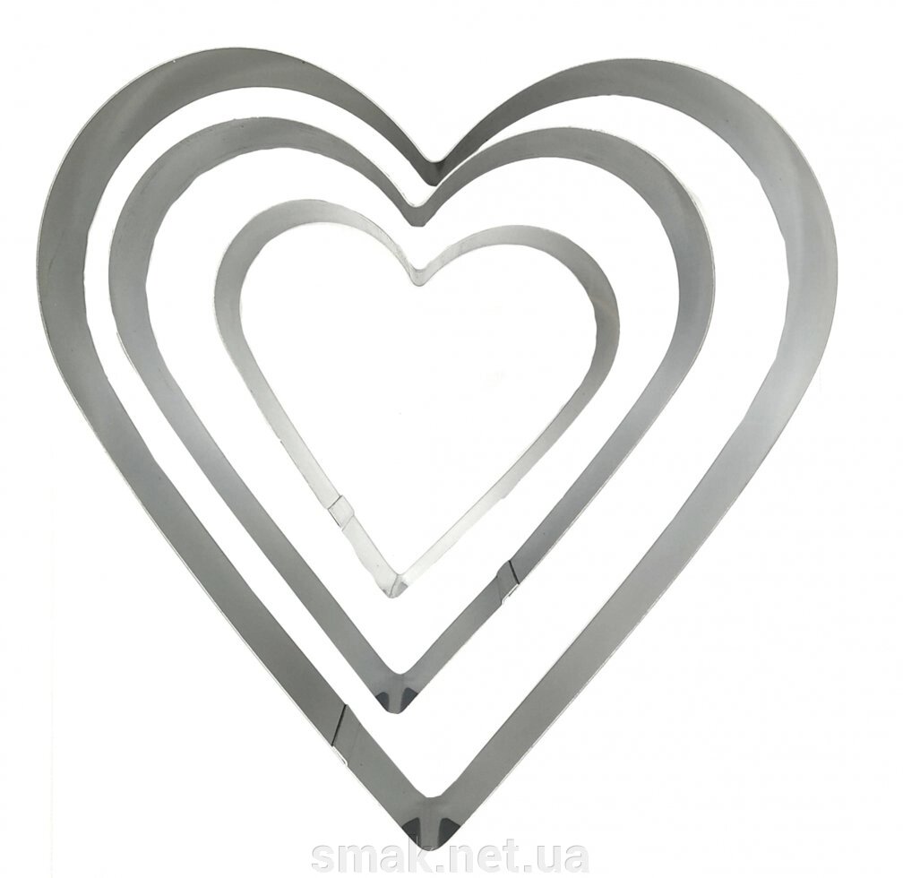 Набір форм для випічки Серце (3 шт.) від компанії Інтернет магазин "СМАК" - фото 1