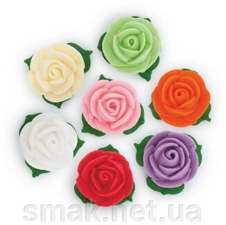 Набір Троянди Ø25 з листочками, асорті 1 Прикраса від компанії Інтернет магазин "СМАК" - фото 1