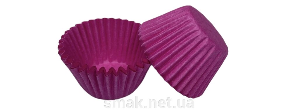 Паперові форми (тарталетки) для кексів, капкейків 30х24 см. Пурпурні від компанії Інтернет магазин "СМАК" - фото 1