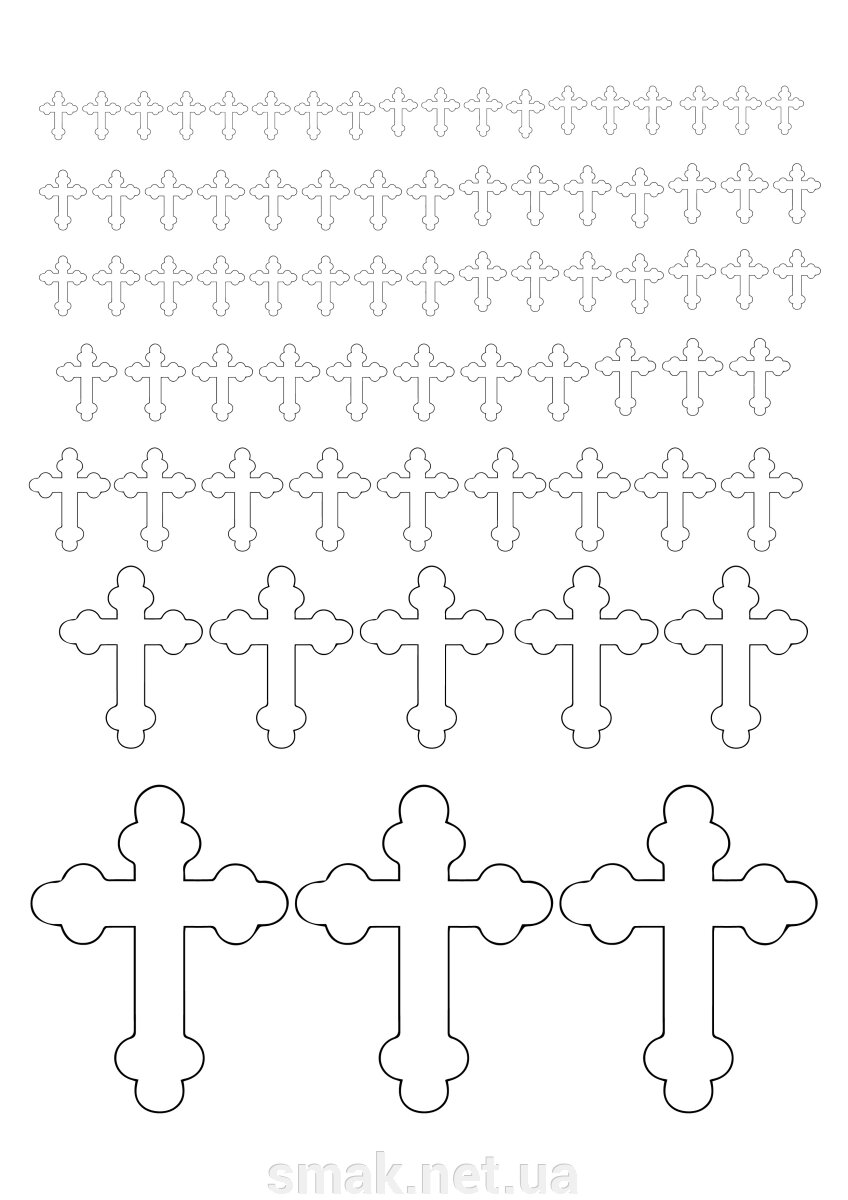 Паперовий трафарет А4 для глазурі/шоколаду Хрестики від компанії Інтернет магазин "СМАК" - фото 1