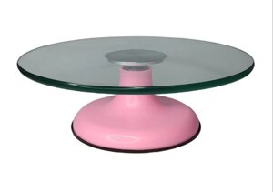 Стійка для торта скляна Рожевий Неон (d 30 см, що обертається, h 10 см) в Дніпропетровській області от компании Интернет магазин "СМАК"