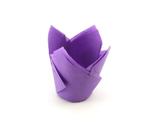 Паперові форми (Тарталетки) для кексів, капкейков Фіолетові тюльпан