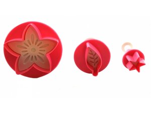 Плунжер кондитерський квітка, листочок і зірочка