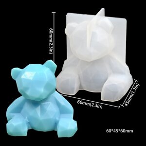Силіконовий молд 3D Ведмедик гранований