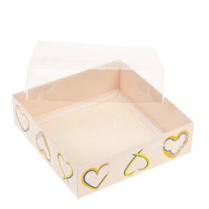 Пряникові коробки жовто-сині серця 12012035 мм (упаковка 3 шт.)