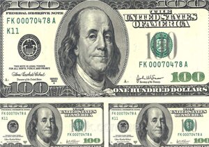 Вафельная картинка деньги Доллар Сша