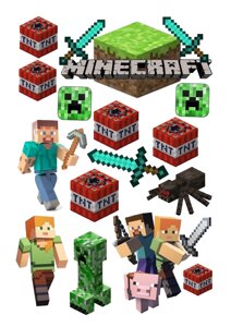 Вафельна картинка Minecraft 3 в Дніпропетровській області от компании Интернет магазин "СМАК"