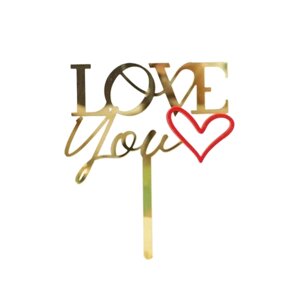 Топпер Love you (червоне серце)