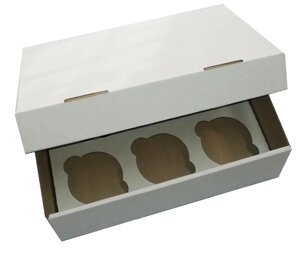 Коробки для кексов, маффинов, капкейков для 6 шт. высота 11 см (Упаковка 3 шт.)