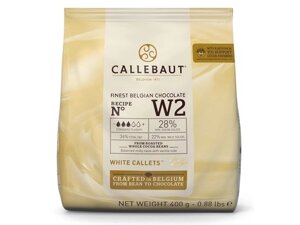 Бельгійський Білий шоколад Barry Callebaut W2 28 какао 400 г