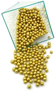 Посыпка шарики золото 5 мм, 50 грамм в Днепропетровской области от компании Интернет магазин "СМАК"