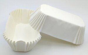 Тарталетки (капсулы) бумажные для кексов, капкейков Белые 803530 мм