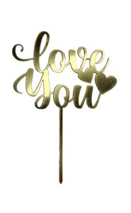 Дзеркальний топпер Love you із серцем
