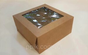 Коробка для десертов коричневая 13см13см6см (Упаковка 3 шт.)