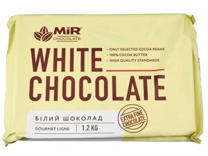 Шоколад білий Mir chocolate 26, плитка 1,2 кг