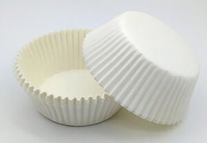 Тарталетки (капсулы) бумажные для кексов, капкейков Белые 5025 мм