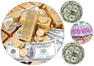Вафельная картинка деньги Доллары, евро и золото в Днепропетровской области от компании Интернет магазин "СМАК"