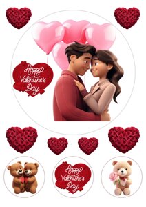Вафельна картинка День св. Валентина 22 в Дніпропетровській області от компании Интернет магазин "СМАК"