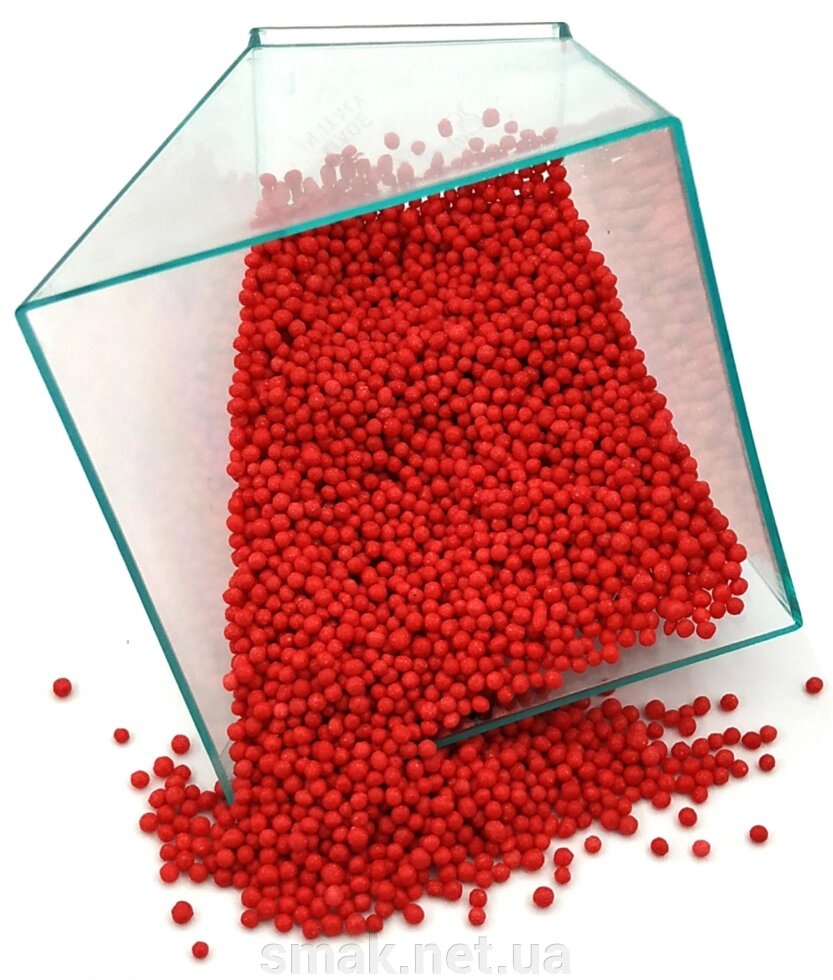 Посипання червоні кульки 2 мм 50 грам від компанії Інтернет магазин "СМАК" - фото 1