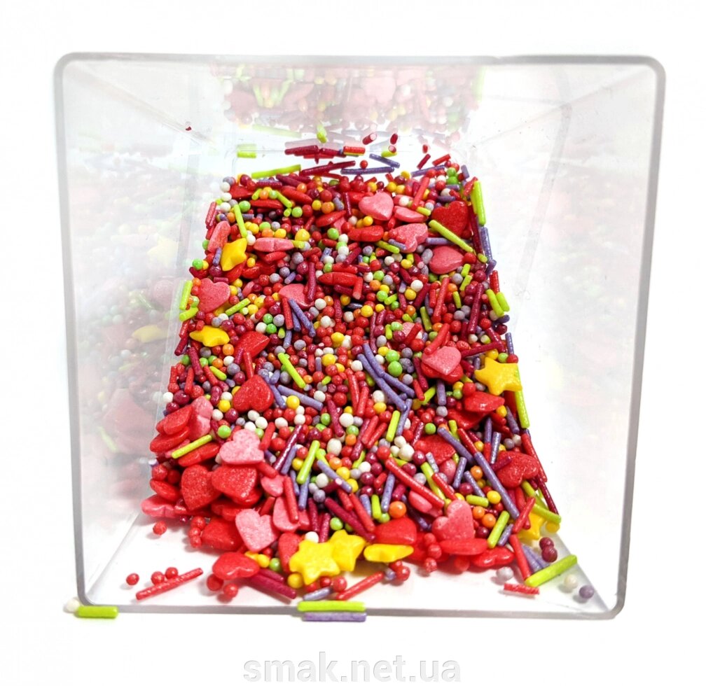 Посипання кондитерська Сердечки мікс 50 грам від компанії Інтернет магазин "СМАК" - фото 1