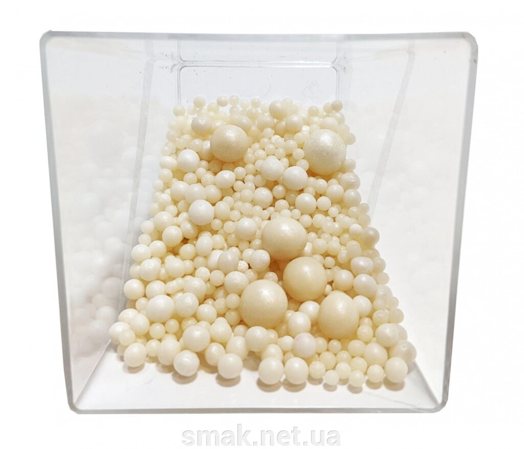 Посипання Кульки білі мікс, 50 ​​грам від компанії Інтернет магазин "СМАК" - фото 1
