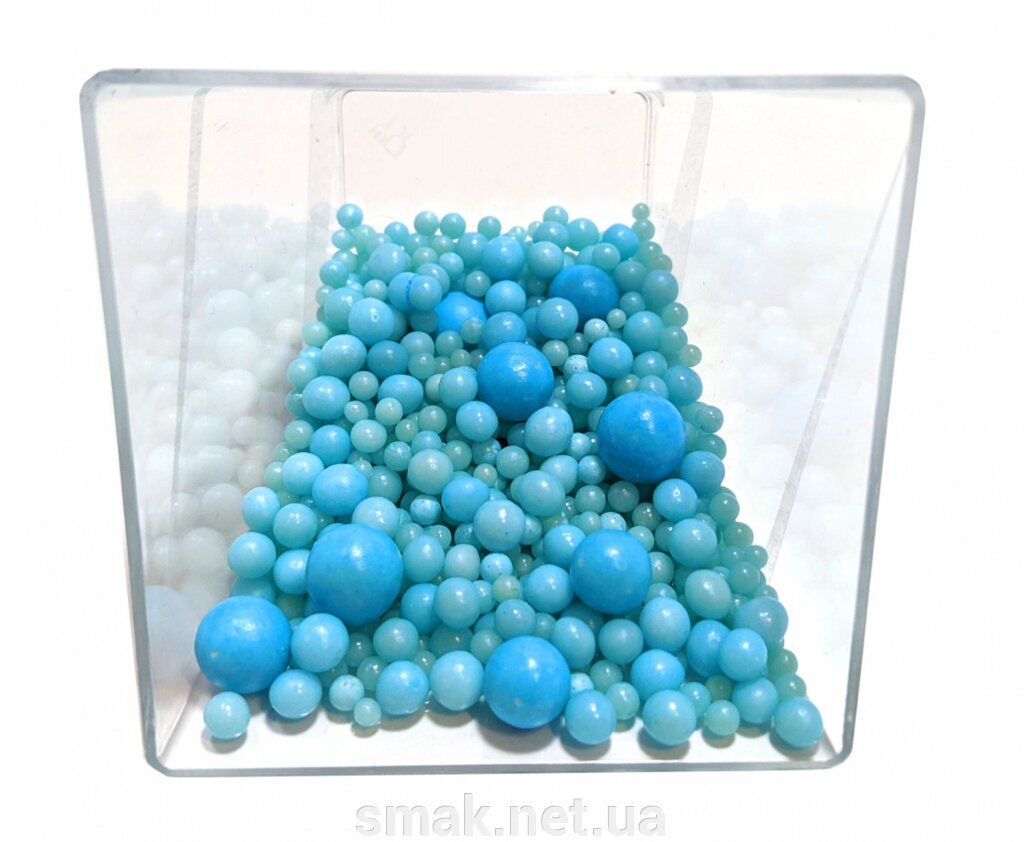 Посипання Кульки блакитні мікс, 50 ​​грам від компанії Інтернет магазин "СМАК" - фото 1