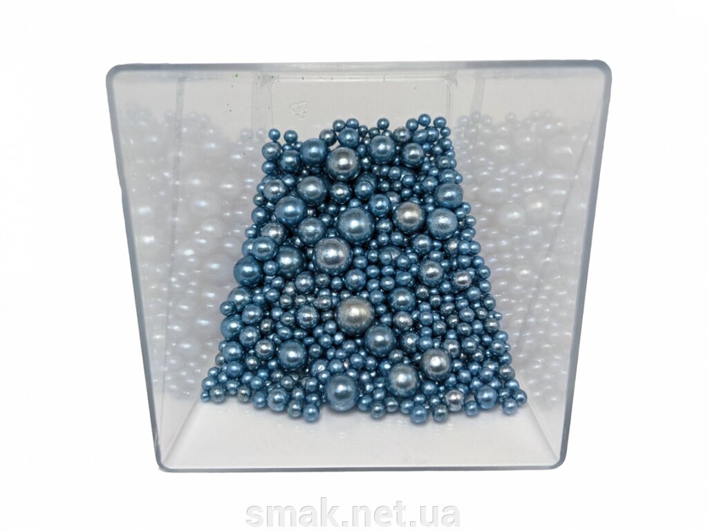 Посипання Кульки дзеркальні блакитні, 50 грам від компанії Інтернет магазин "СМАК" - фото 1