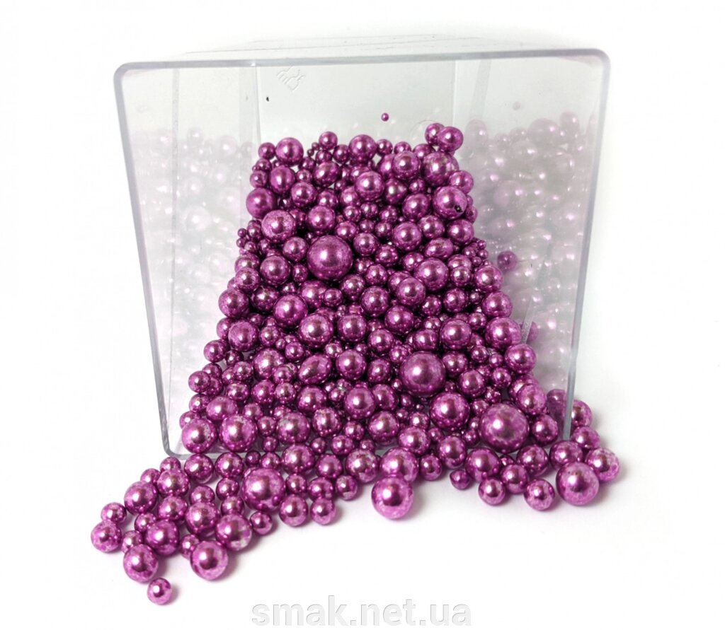 Посипання Кульки дзеркальні фіолетові, 50 грам від компанії Інтернет магазин "СМАК" - фото 1