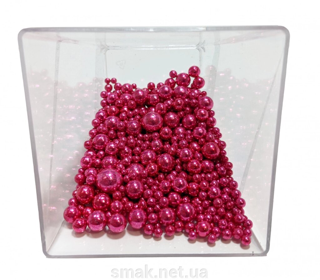 Посипання Кульки дзеркальні рожеві, 50 грам від компанії Інтернет магазин "СМАК" - фото 1
