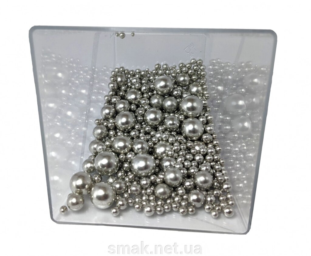 Посипання Кульки дзеркальні срібло, 50 грам від компанії Інтернет магазин "СМАК" - фото 1