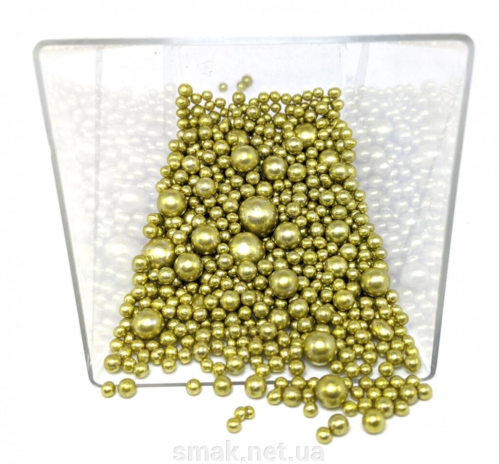 Посипання Кульки дзеркальні золото, 50 грам від компанії Інтернет магазин "СМАК" - фото 1