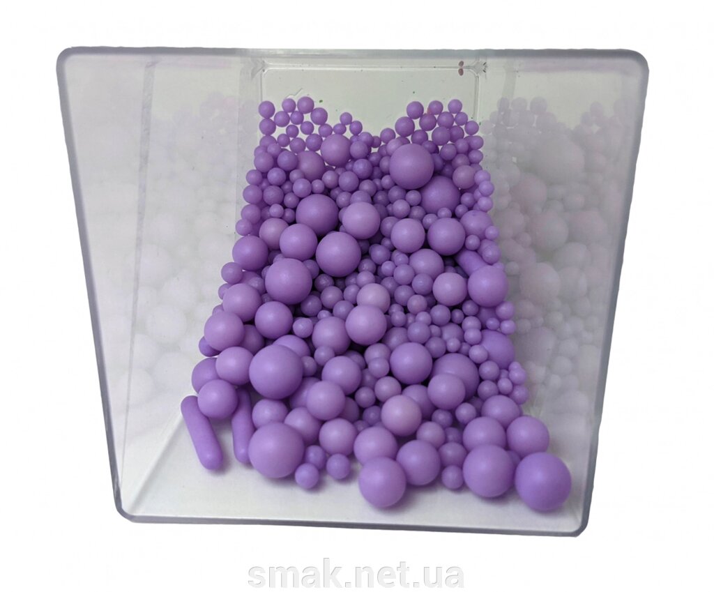 Посипання Кульки і палички матові фіолетові, 50 грам від компанії Інтернет магазин "СМАК" - фото 1