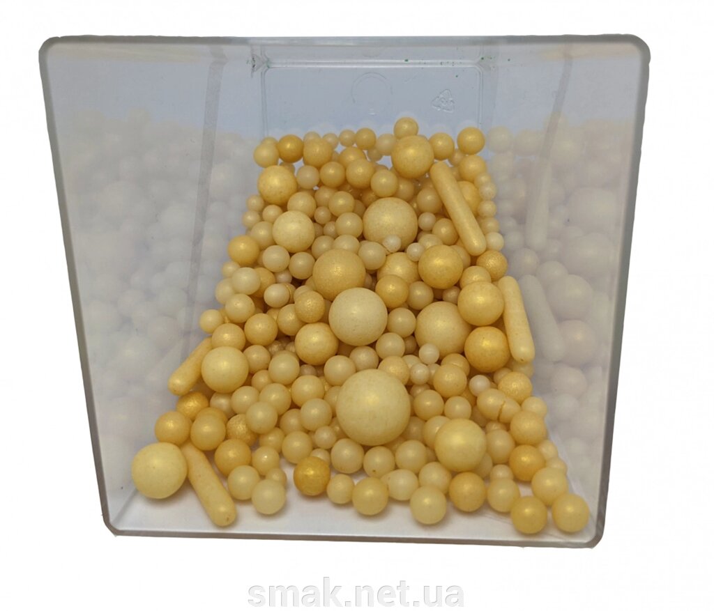 Посипання Кульки матові жовті, 50 грам від компанії Інтернет магазин "СМАК" - фото 1