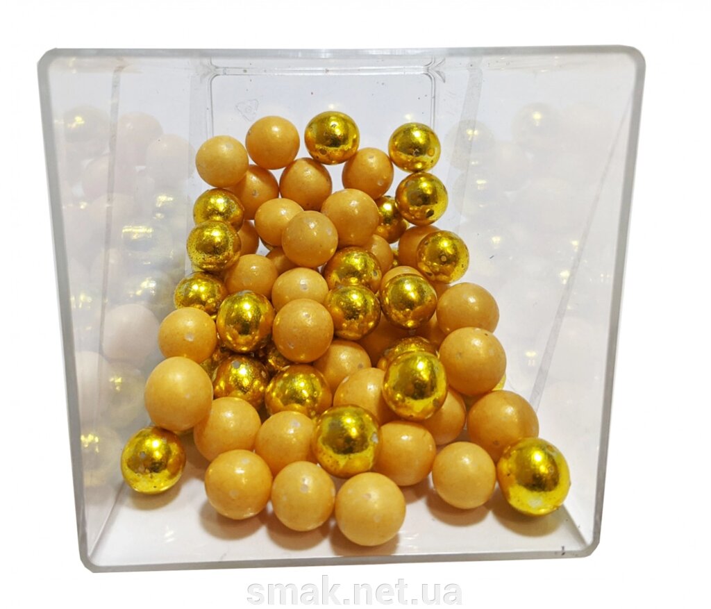 Посипання Кульки мікс золото 10мм, 50 грам від компанії Інтернет магазин "СМАК" - фото 1