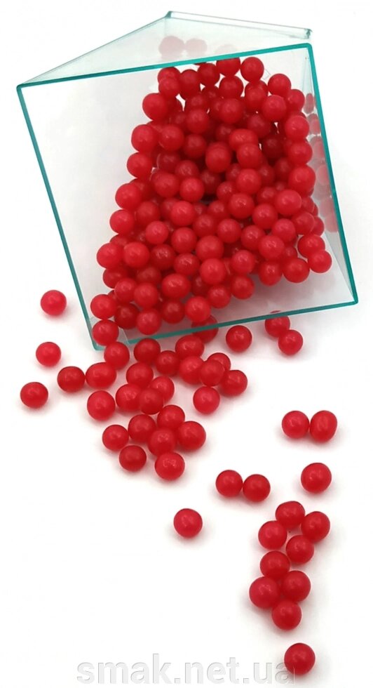Посипання кульки Насичено Червоні 7 мм, 50 грам від компанії Інтернет магазин "СМАК" - фото 1