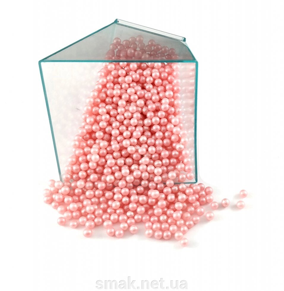 Посипання кульки рожеві перламутрові 3 мм, 50 грам від компанії Інтернет магазин "СМАК" - фото 1