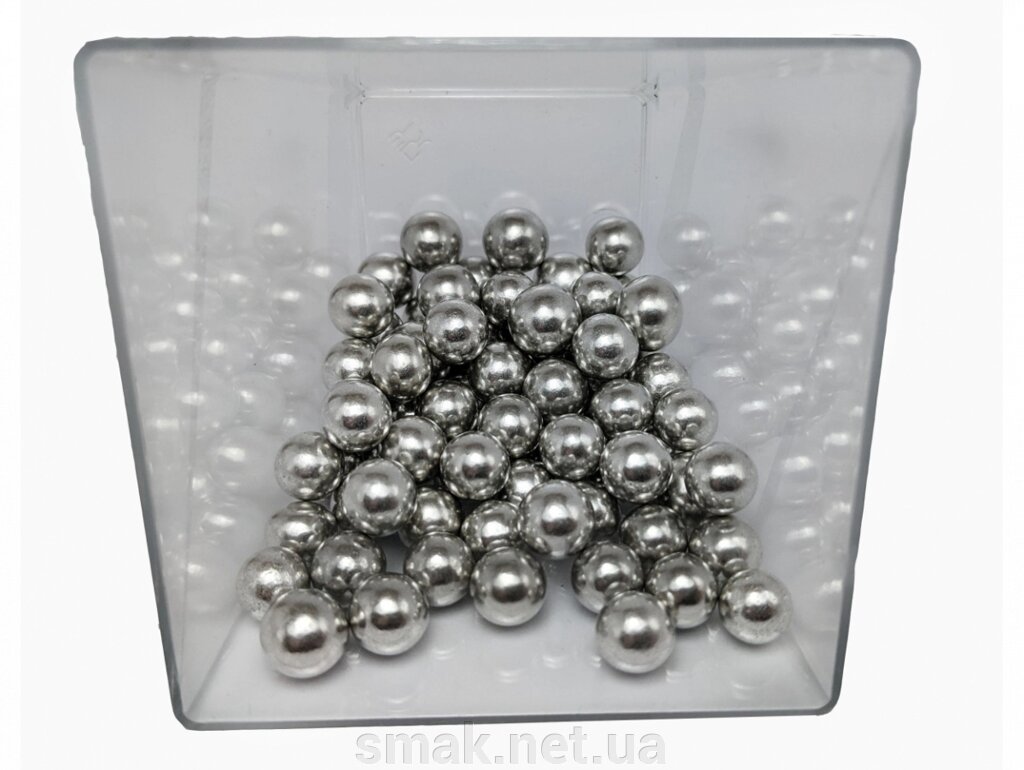 Посипання кульки срібло 10 мм, 50 грам від компанії Інтернет магазин "СМАК" - фото 1