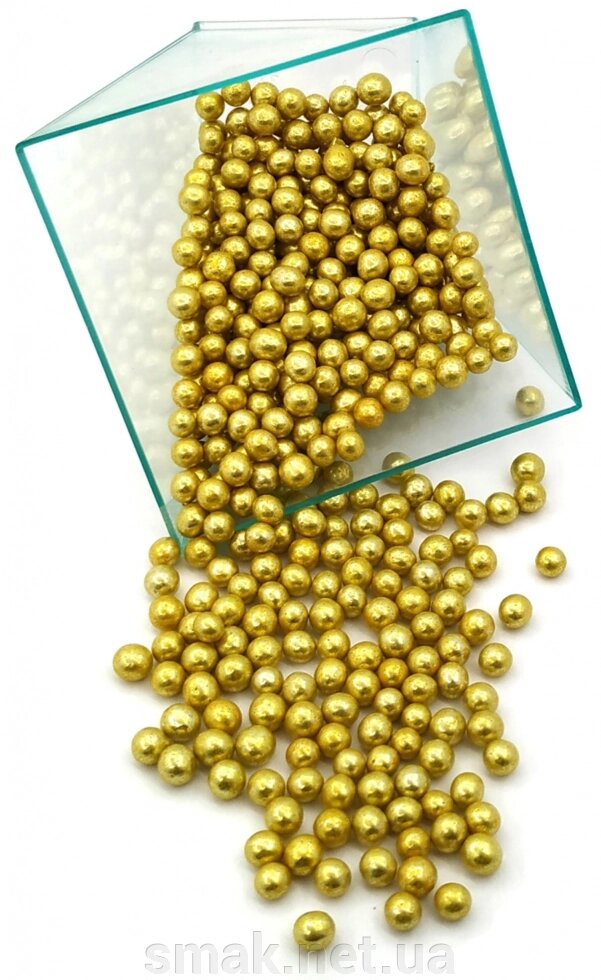 Посипання кульки золото 5 мм, 50 грам від компанії Інтернет магазин "СМАК" - фото 1