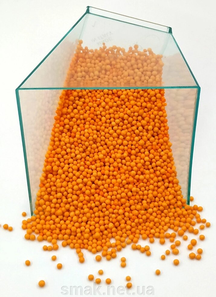 Посипання помаранчеві кульки 2 мм 50 грам від компанії Інтернет магазин "СМАК" - фото 1