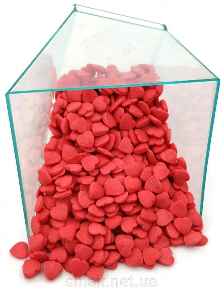 Посипання сердечка червоні 50 грам від компанії Інтернет магазин "СМАК" - фото 1