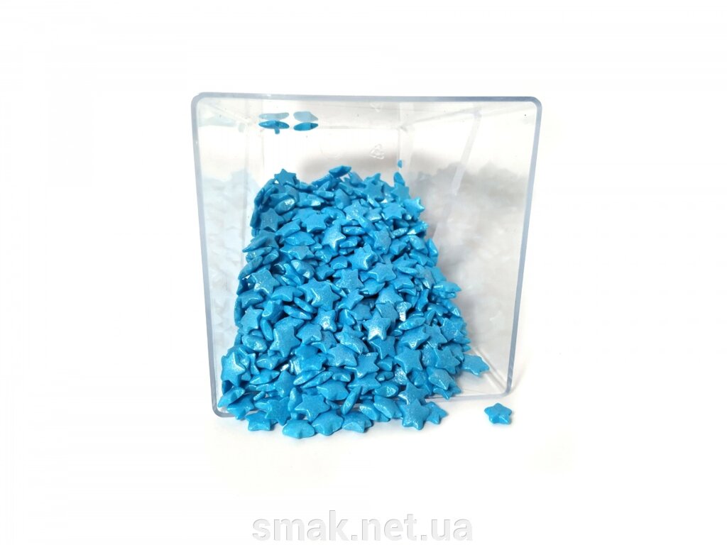 Посипання зірочки блакитні перламутрові 50 грам від компанії Інтернет магазин "СМАК" - фото 1