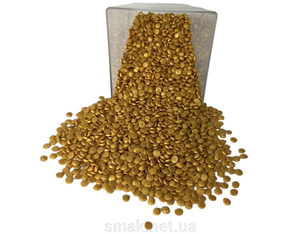 Посипка кондитерська Конфетті золото 50 г від компанії Інтернет магазин "СМАК" - фото 1