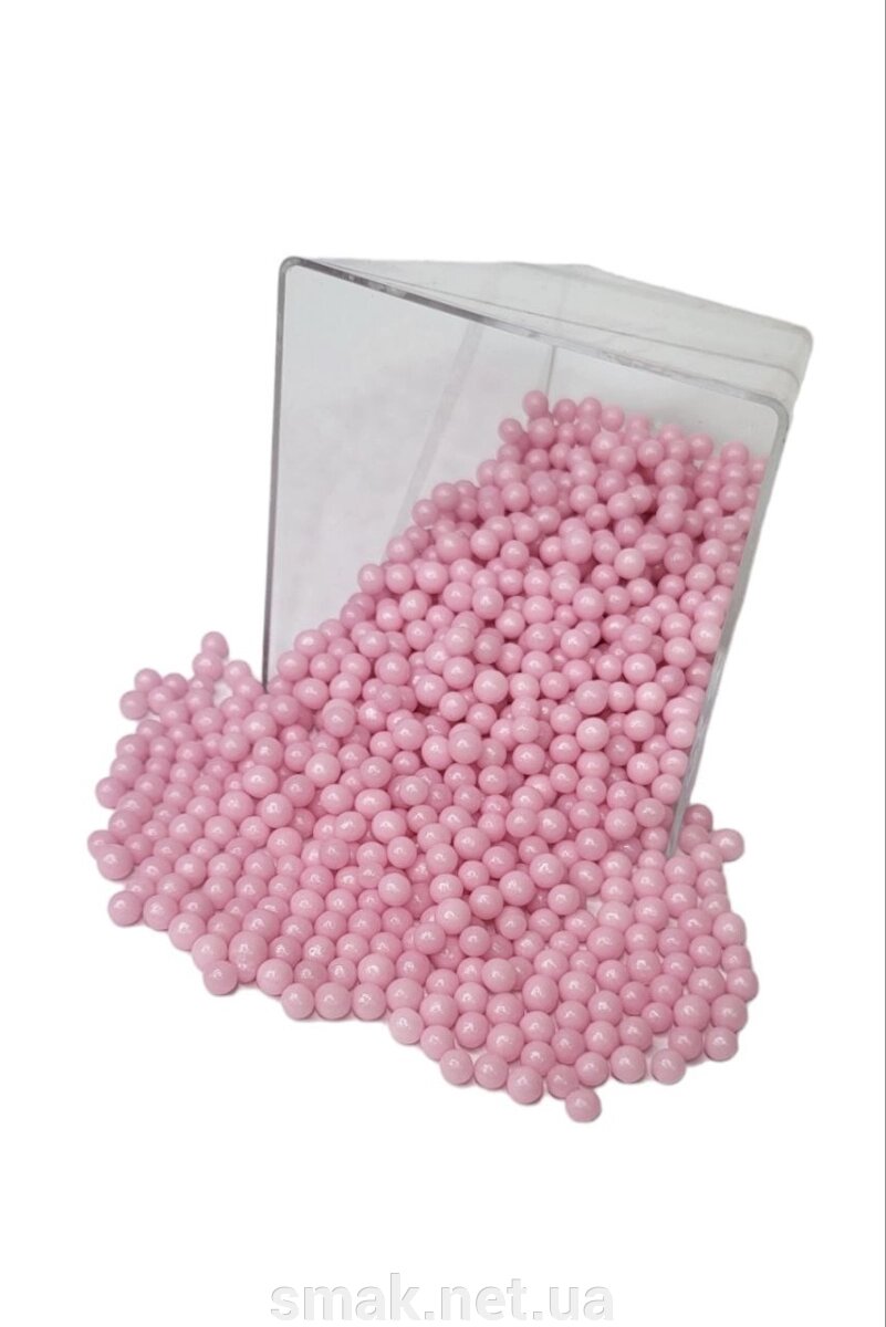 Посипка кульки перлинні Рожеві 5 мм 50 г від компанії Інтернет магазин "СМАК" - фото 1
