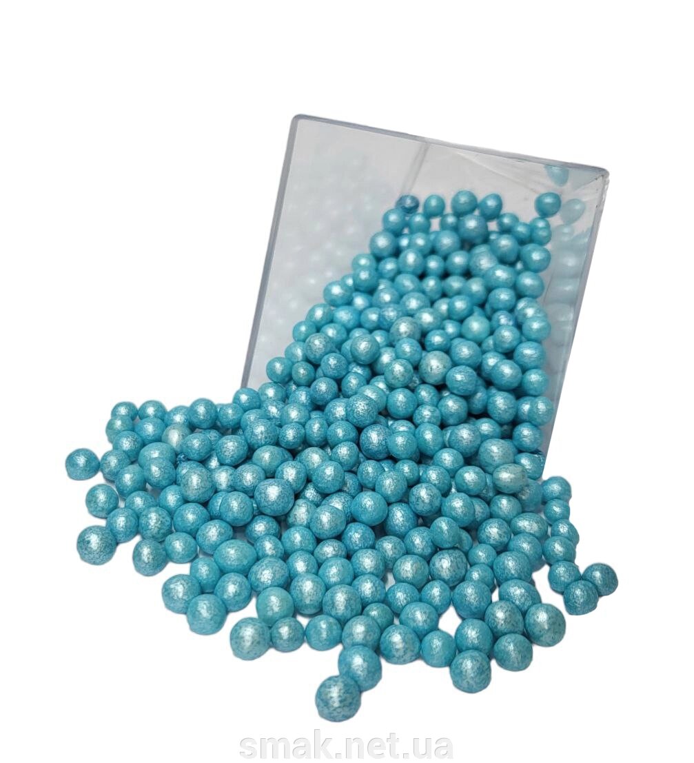 Посипка (рисові кульки) перламутрові блакитні (5 мм) 1 кг від компанії Інтернет магазин "СМАК" - фото 1