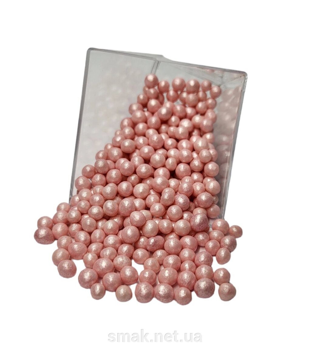 Посипка (рисові кульки) рожеві перламутрові (5 мм) 1 кг від компанії Інтернет магазин "СМАК" - фото 1