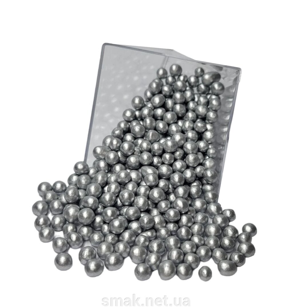 Посипка ( рисові кульки ) срібло ( 5 мм ) 50 г від компанії Інтернет магазин "СМАК" - фото 1