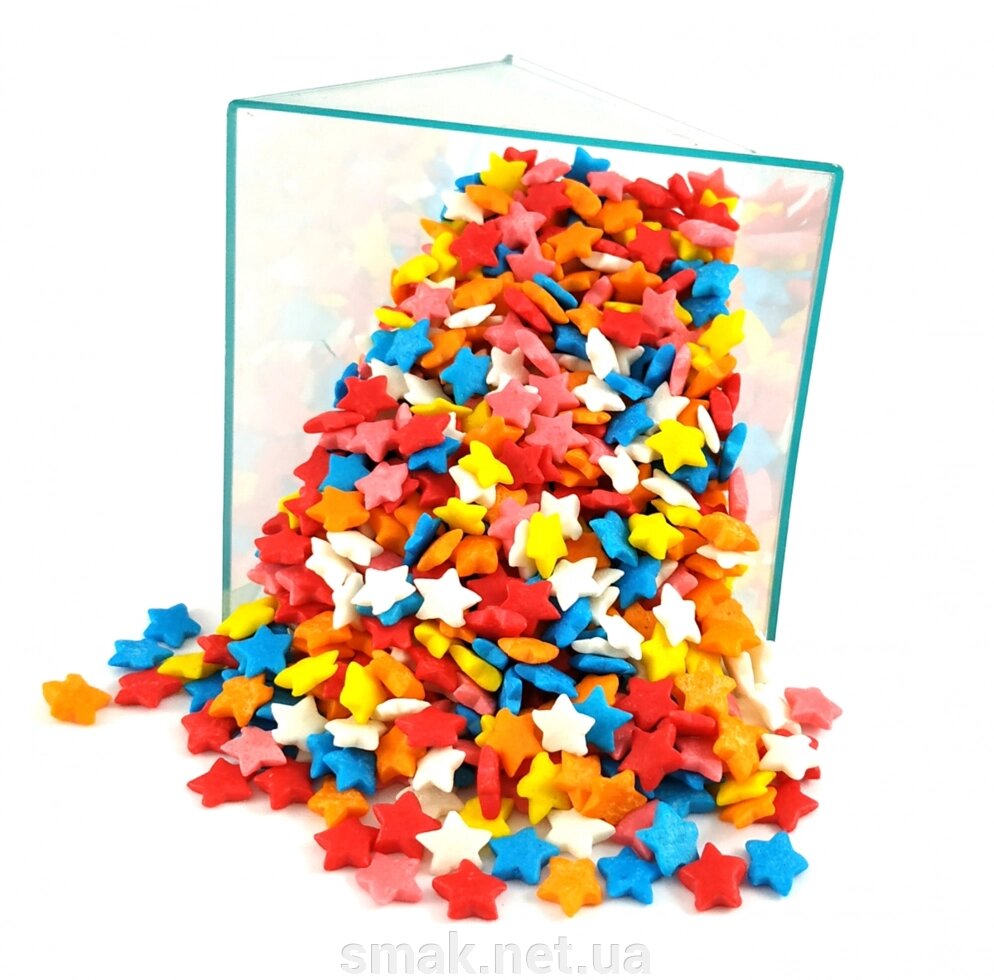 Посипка зірки ( сині, білі, жовті, помаранчеві, рожеві ) 50 грам від компанії Інтернет магазин "СМАК" - фото 1