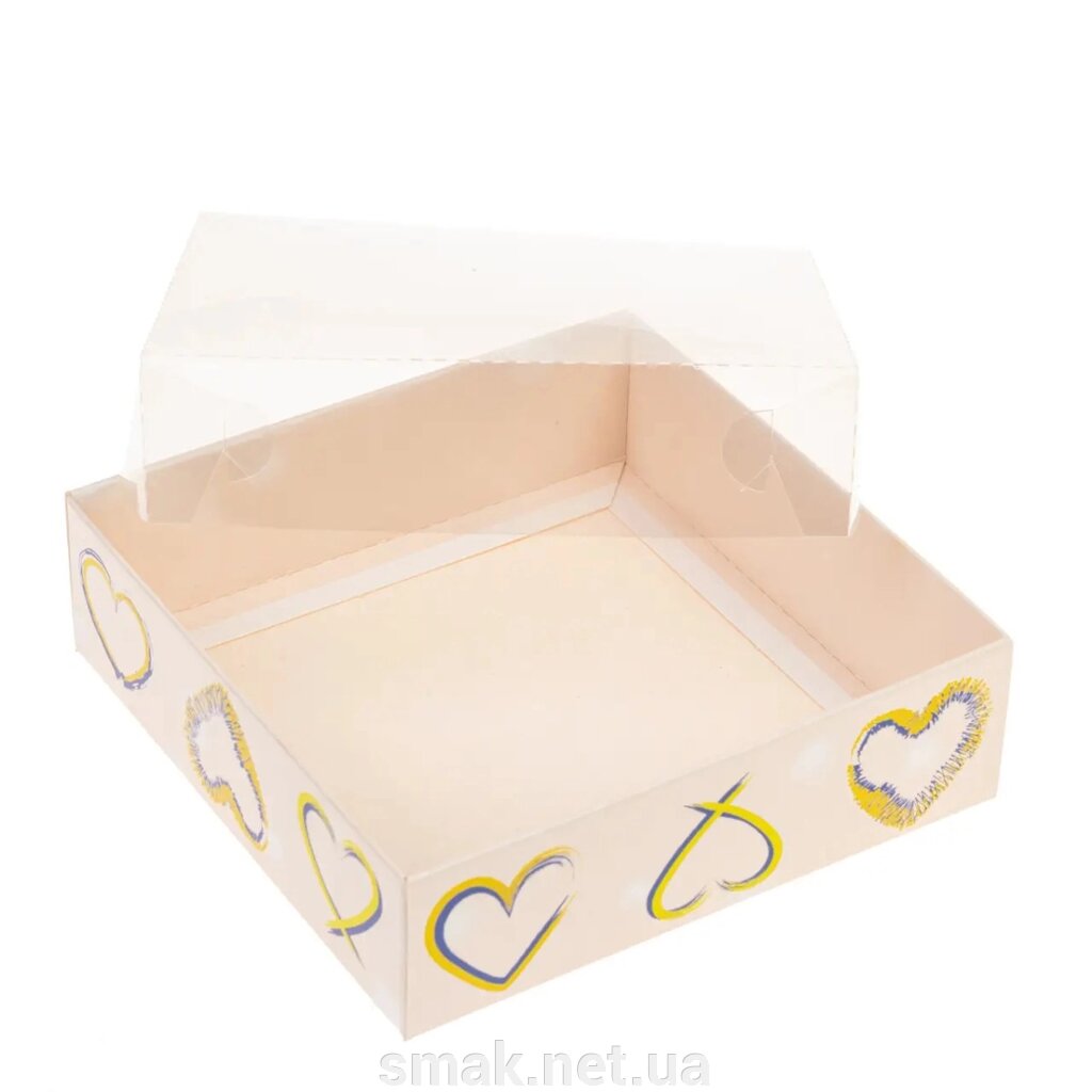 Пряникові коробки жовто-сині серця 12012035 мм (упаковка 3 шт.) від компанії Інтернет магазин "СМАК" - фото 1