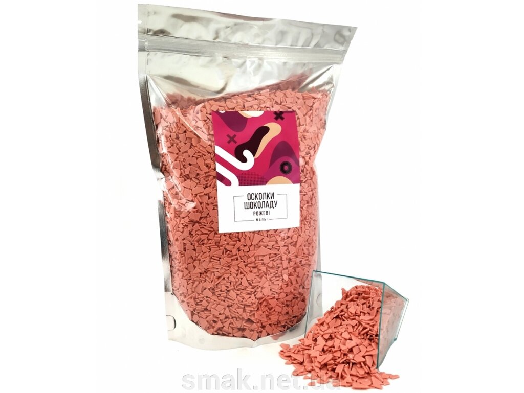 Шоколадні фрагменти (шоколадна глазур) рожеві (1 кг) від компанії Інтернет магазин "СМАК" - фото 1