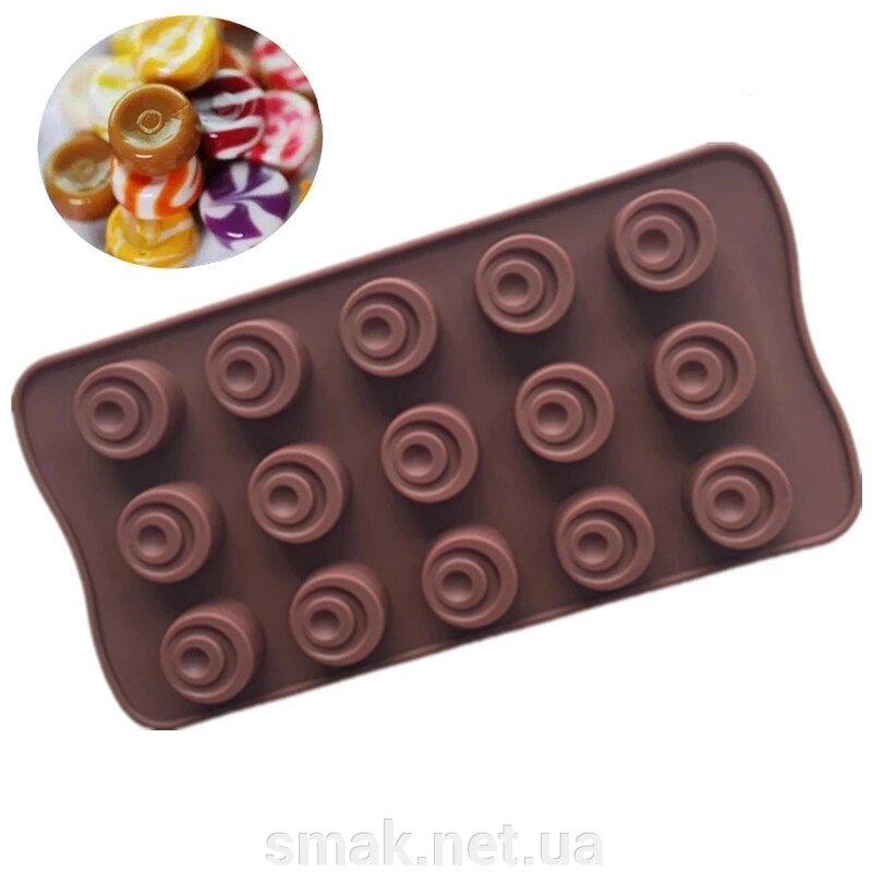 Силіконова форма для цукерок Класик на 15 шт. від компанії Інтернет магазин "СМАК" - фото 1